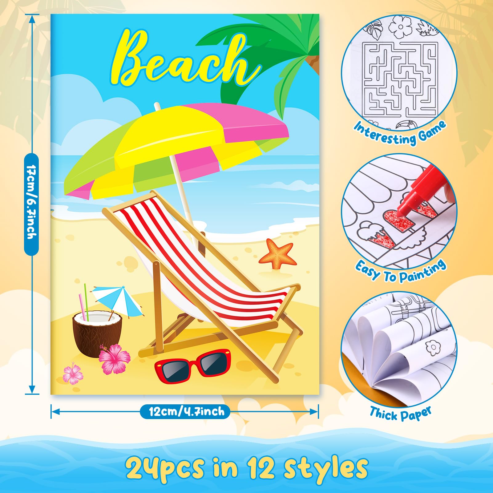 BenLouis summer mini coloring books inside pages show 72 patterns to spark creativity.