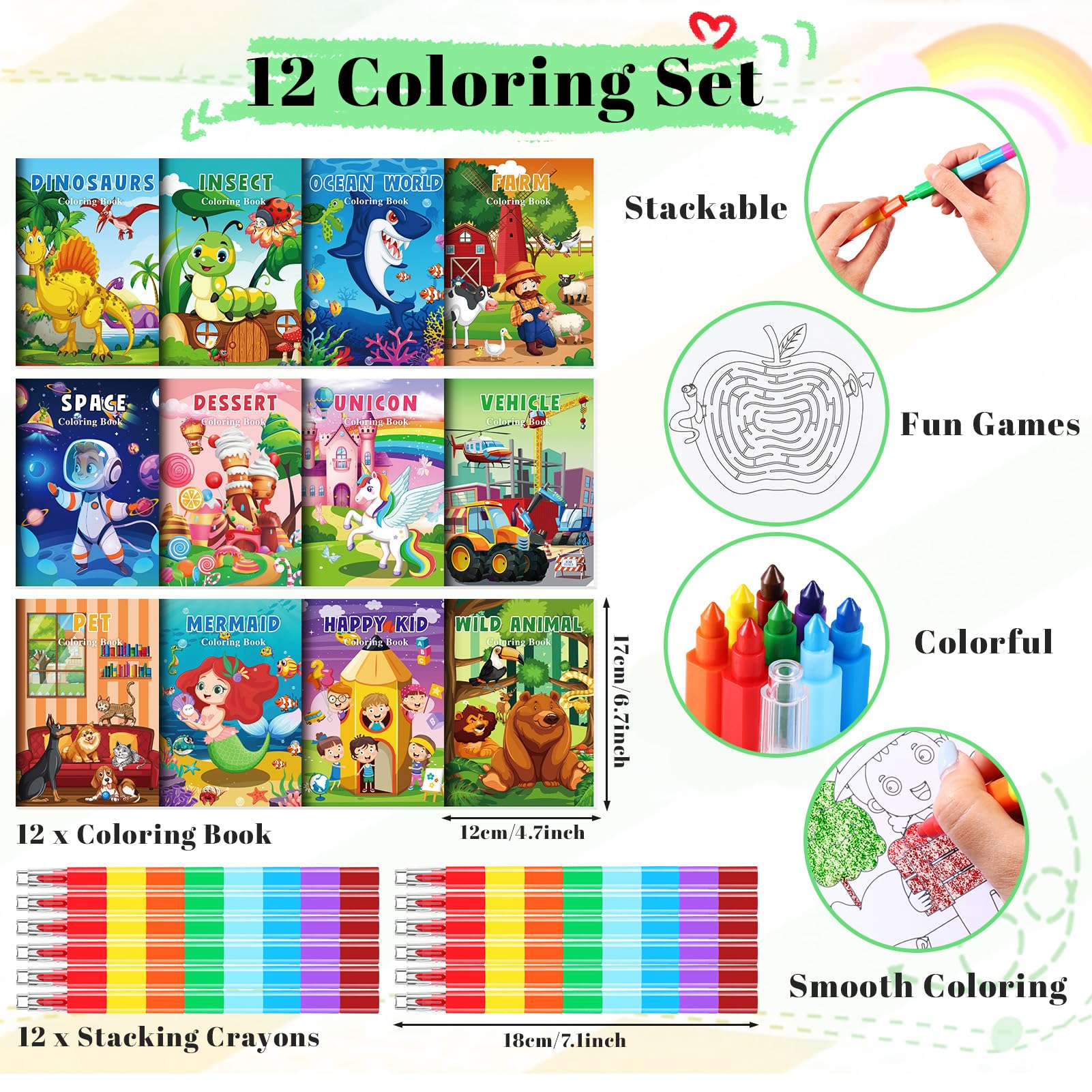 BenLouis travel-sized coloring kit with 12 styles for creative play.