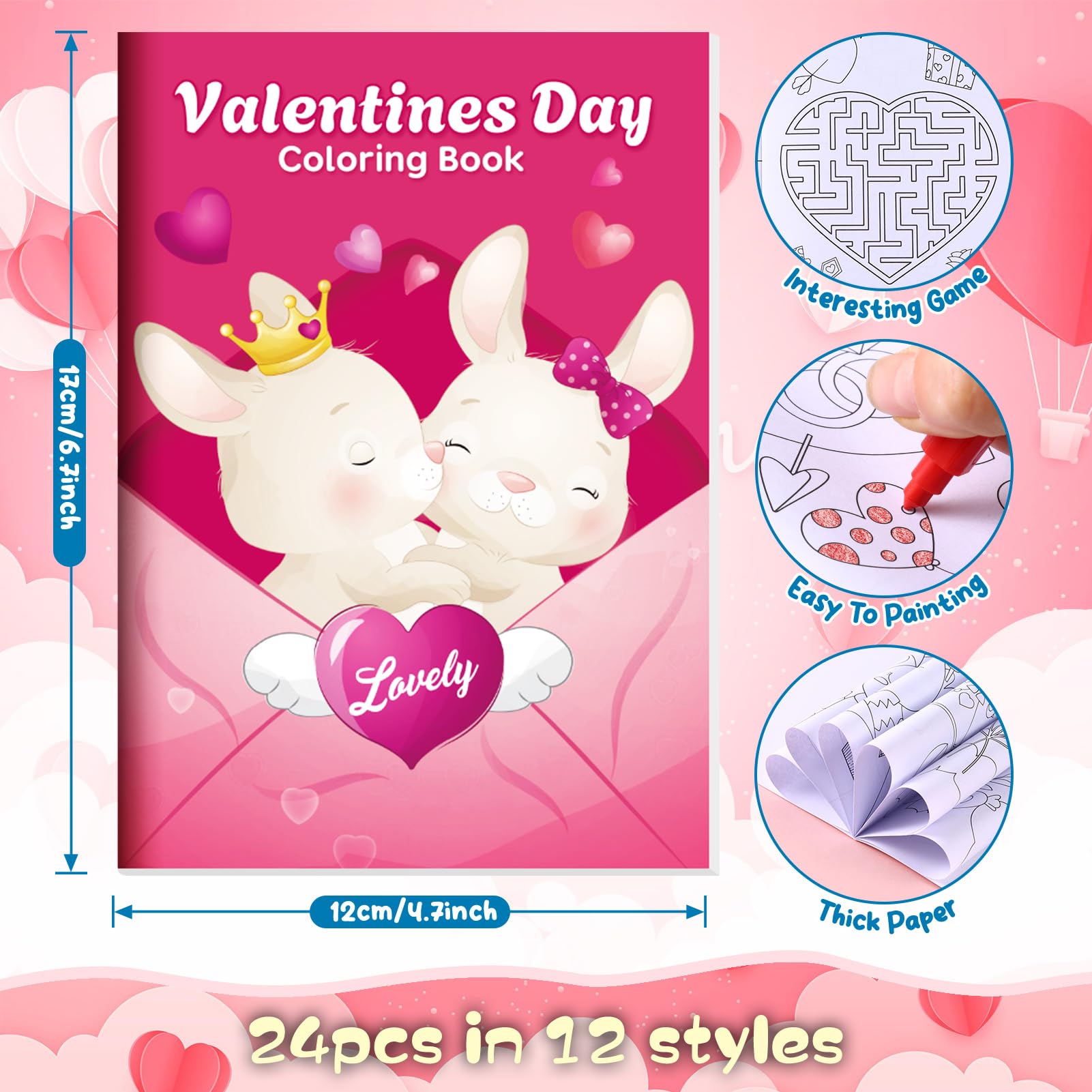 BenLouis Valentines coloring page close-up, encouraging creativity and quiet play.