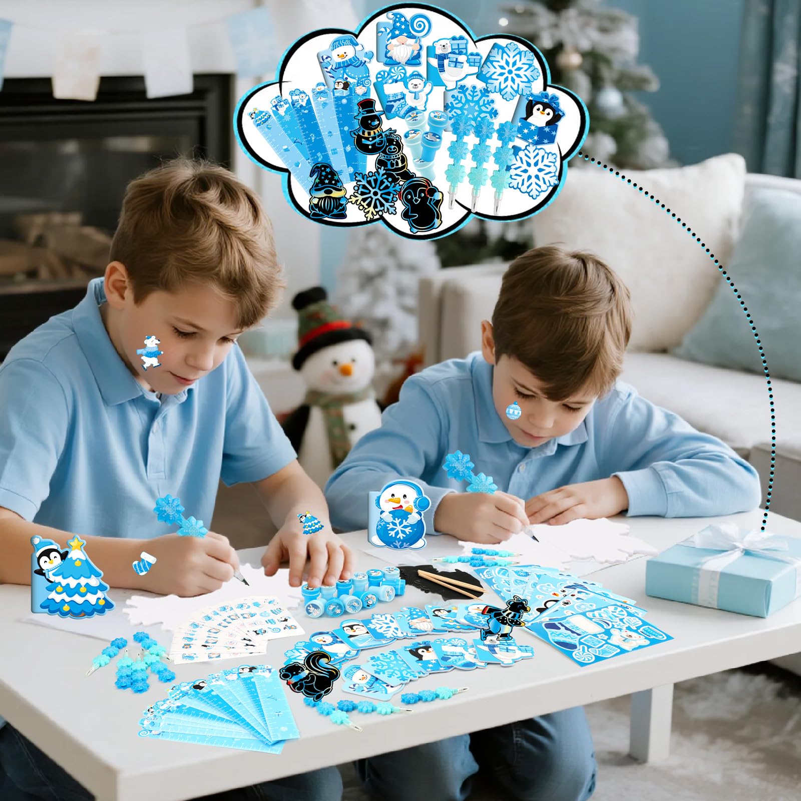BenLouis winter color scratch cards reveal playful designs