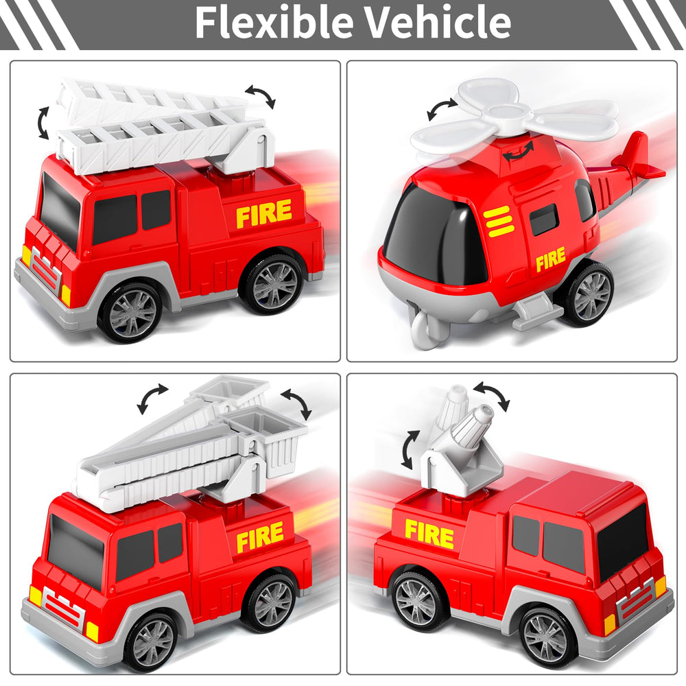 Bennol fire trucks with lights and sound create immersive play.