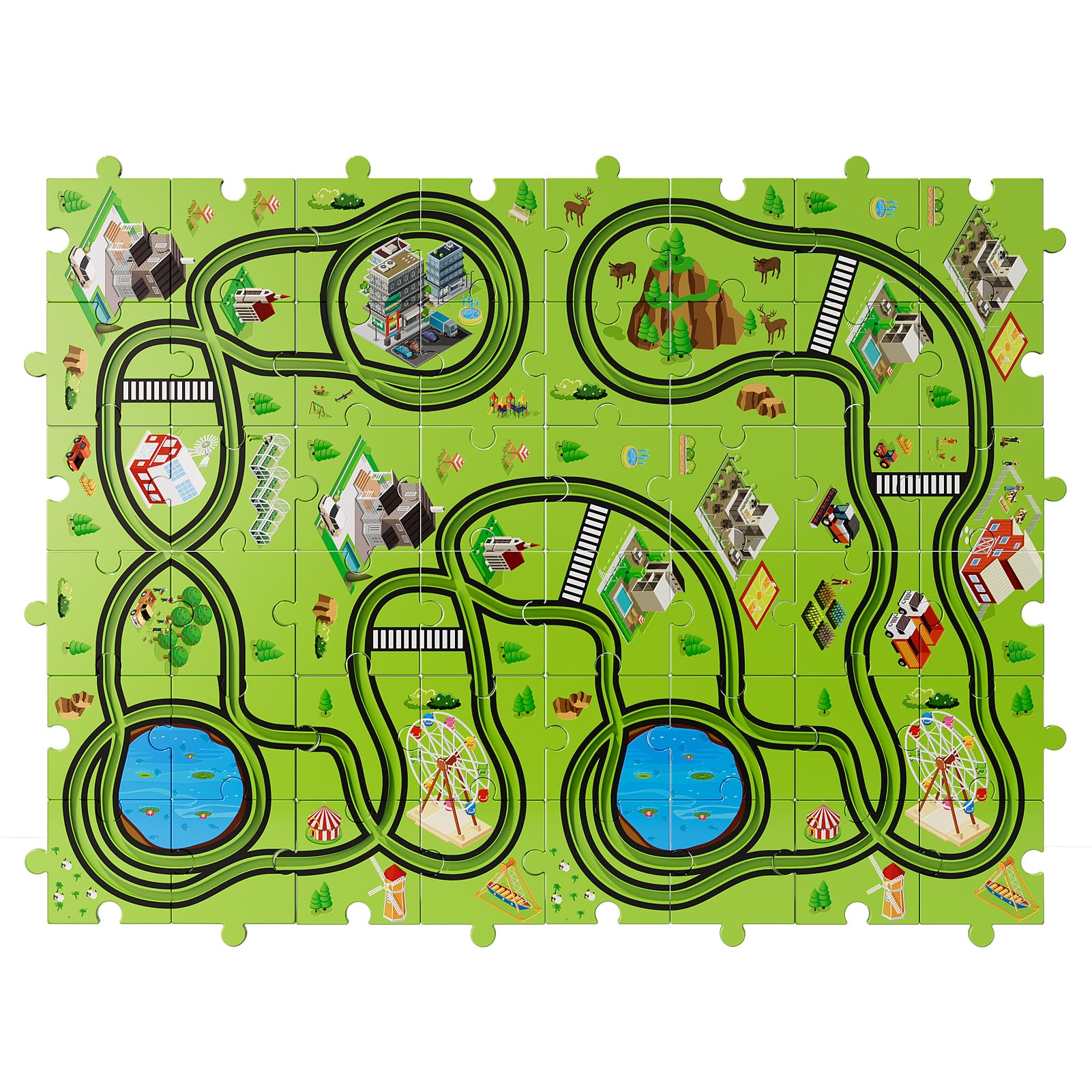Bennol 56-piece puzzle race track makes a versatile gift