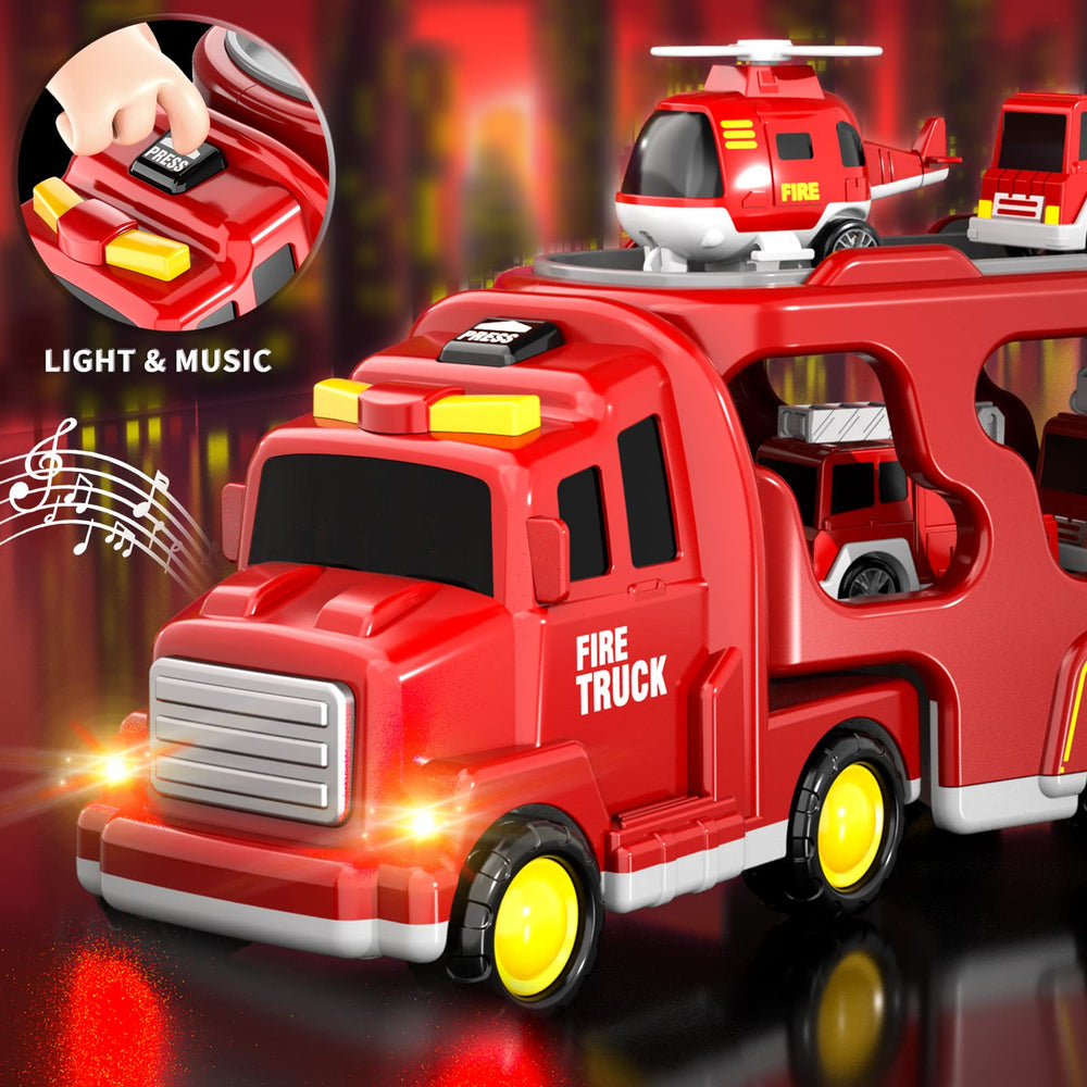 Bennol mini ladder truck with rotating body encourages interactive push.