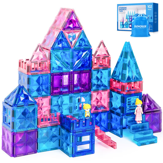 BENOKER Castle Tiles 102-piece set for imaginative building and pretend play.