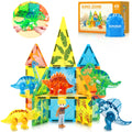 BENOKER Dinosaur Magnetic Tiles form a colorful Dino World scene for creative building