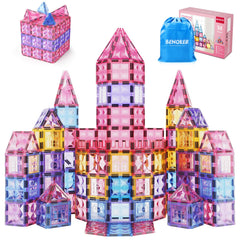 BENOKER Pink Castle Tiles Pack for imaginative castle building and storytelling.