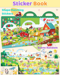 Benresive animal sticker book helps toddlers learn animal names through hands-on activity.