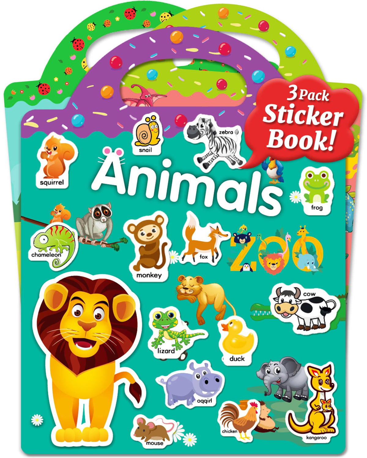 Benresive animals sticker book for hands-on learning with reusable stickers.