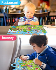 Benresive dinosaurs sticker book handle and storage for easy portability