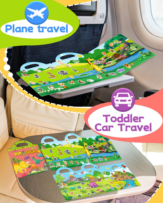 Benresive dinosaurs sticker book designed for creative play and early vocabulary.