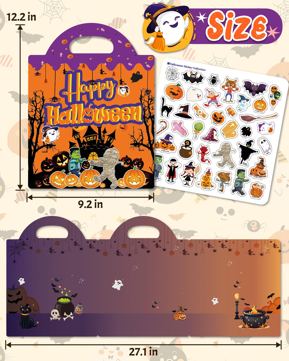 Benresive gift-ready Halloween sticker set for birthdays and holidays.