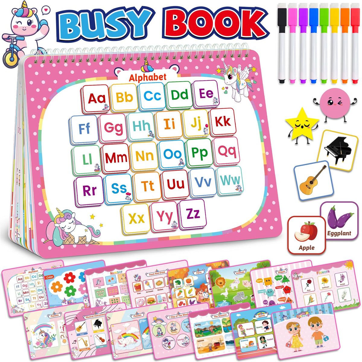 Benresive Montessori Busy Book front cover promotes calm, engaging learning on the go.