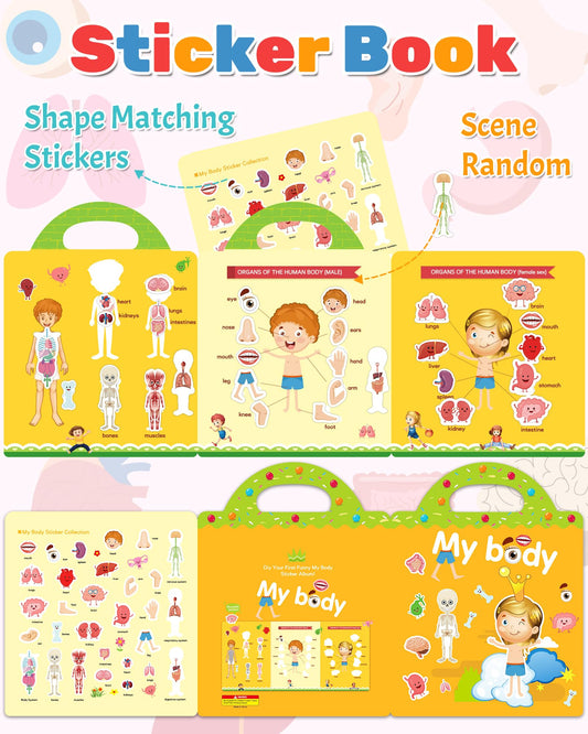 Benresive My Body stickers for toddlers travel kit promote on-the-go creativity.