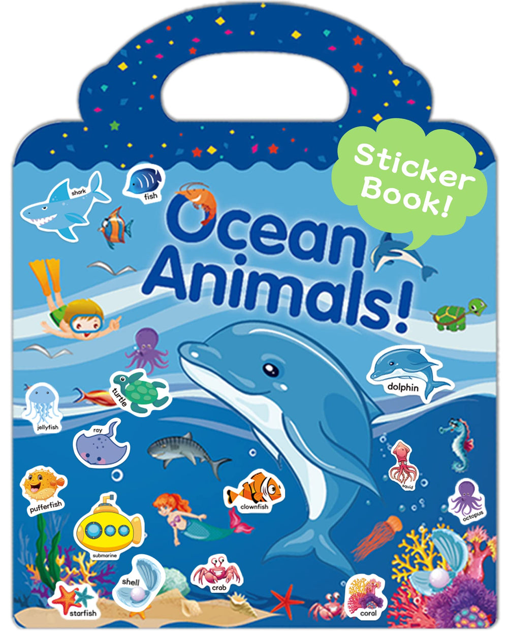Benresive Ocean Animals sticker book cover sparks imaginative play
