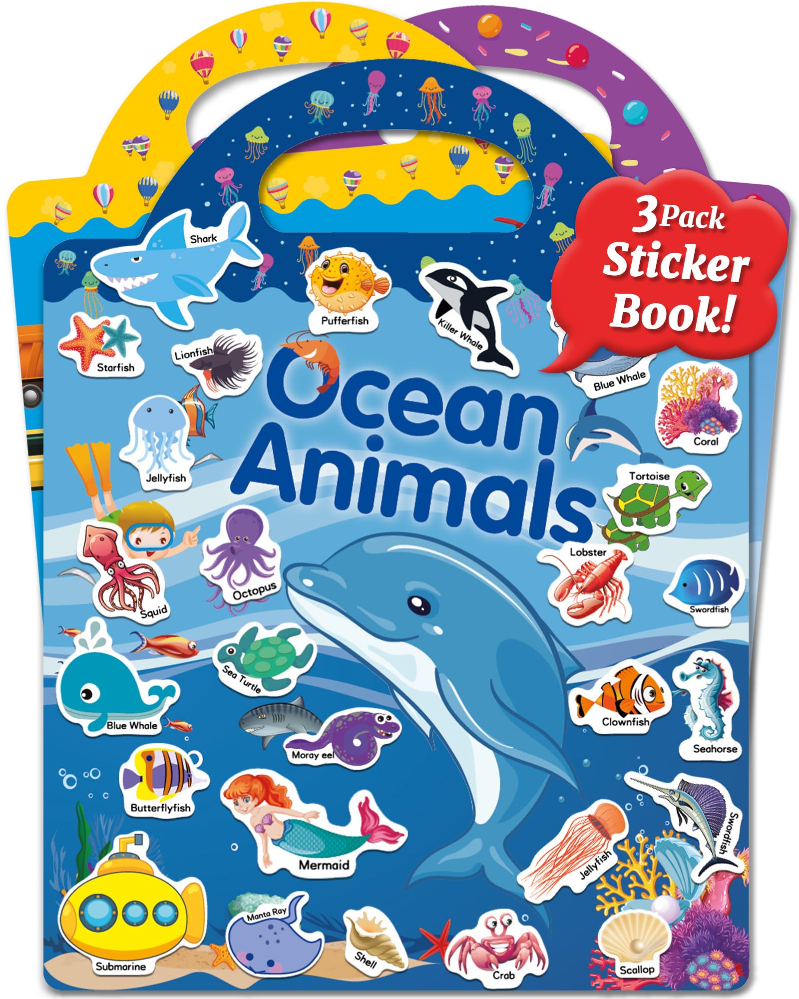 Benresive Ocean Animals sticker book for mess-free, reusable play.