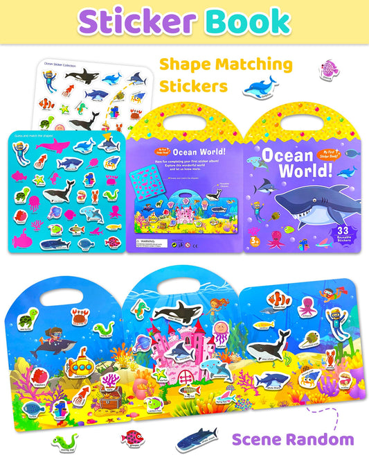 Benresive ocean animals stickers for imaginative play and early vocabulary.