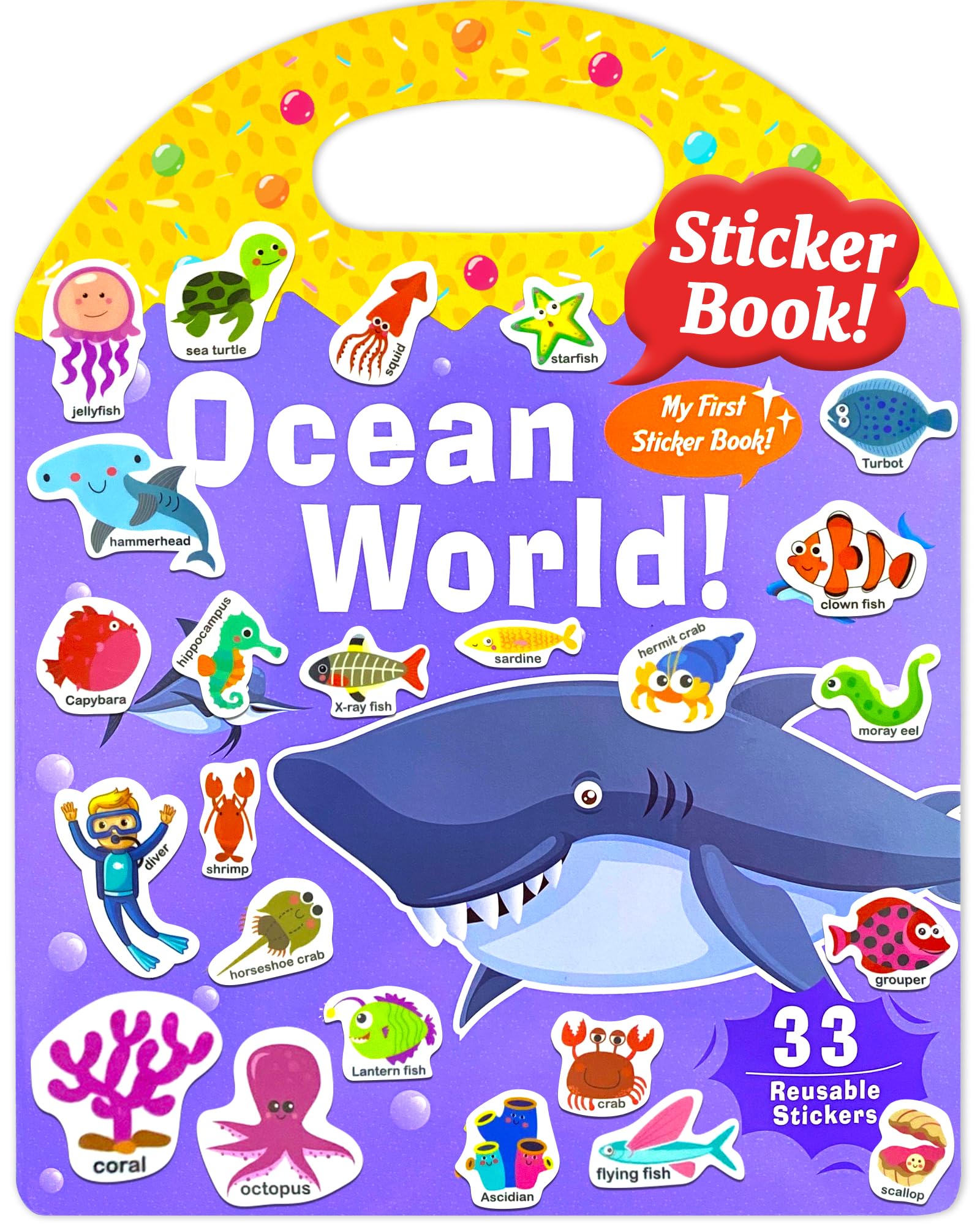 Benresive Ocean World sticker book for toddlers, travel-friendly and engaging play.