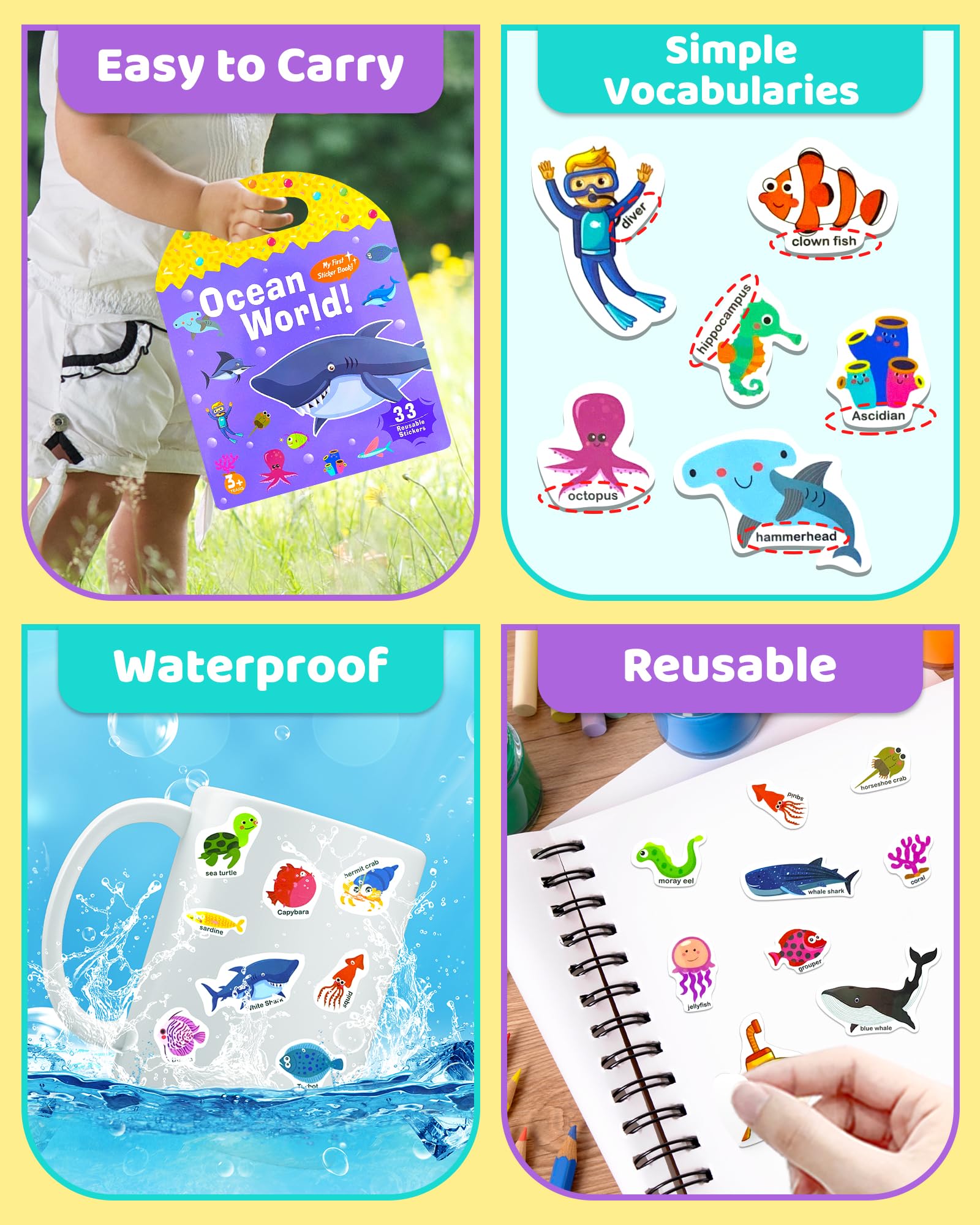 Benresive portable sticker book encourages hands-on activity on the move.