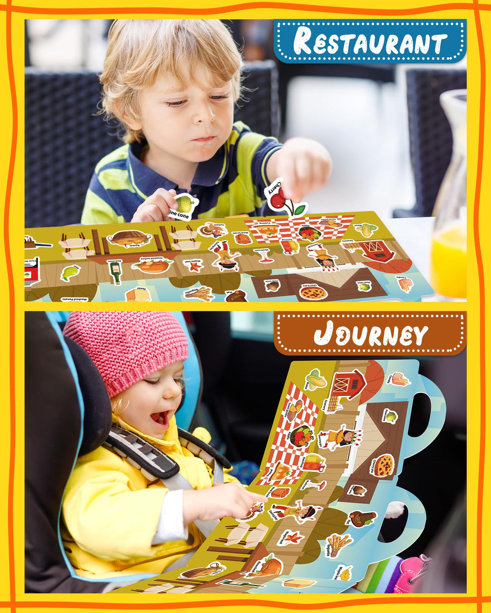 Benresive portable sticker book with handle, easy to take on trips.