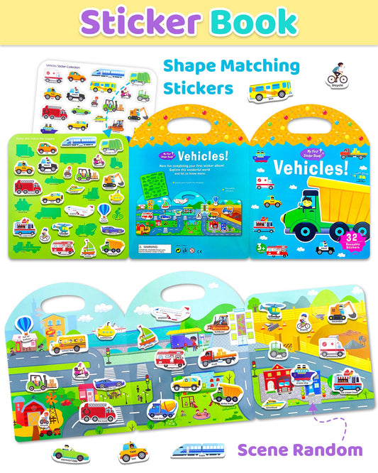 Benresive portable sticker book with handle enables travel-friendly crafting on the go.