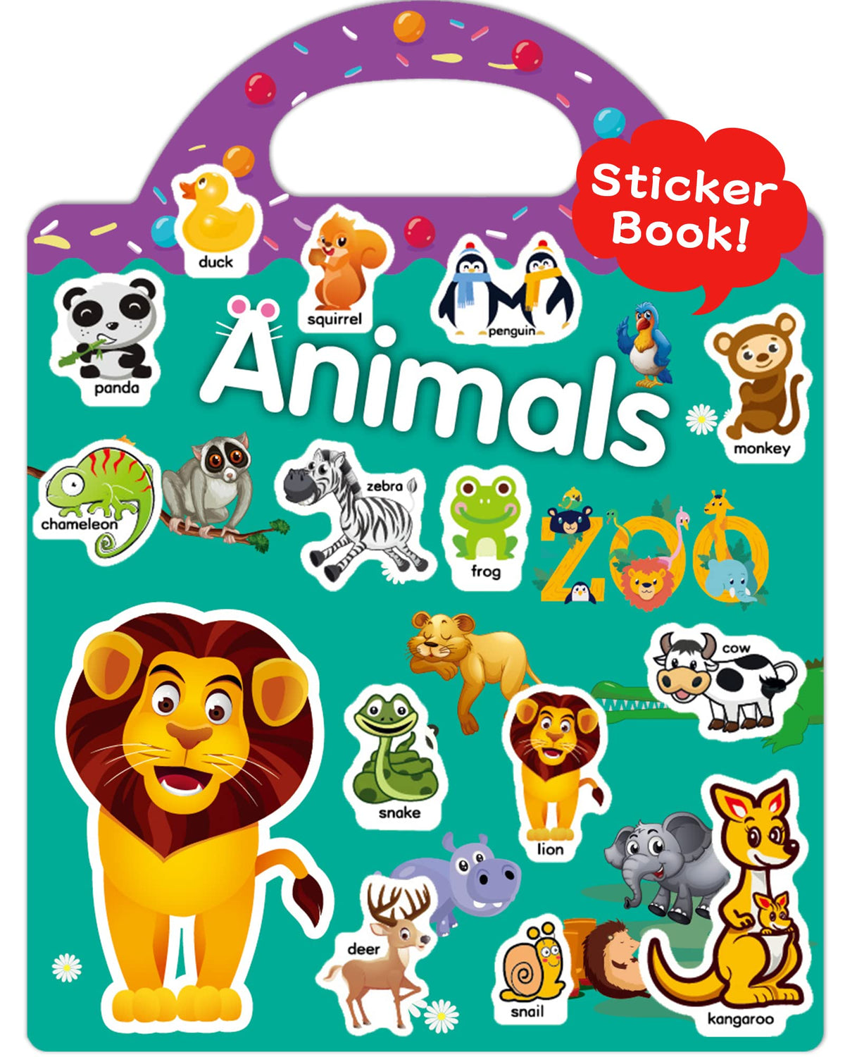 Benresive reusable sticker book cover showcasing the animals zoo theme for travel fun
