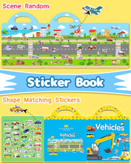 Benresive sticker book with a handle, portable for on-the-go fun.