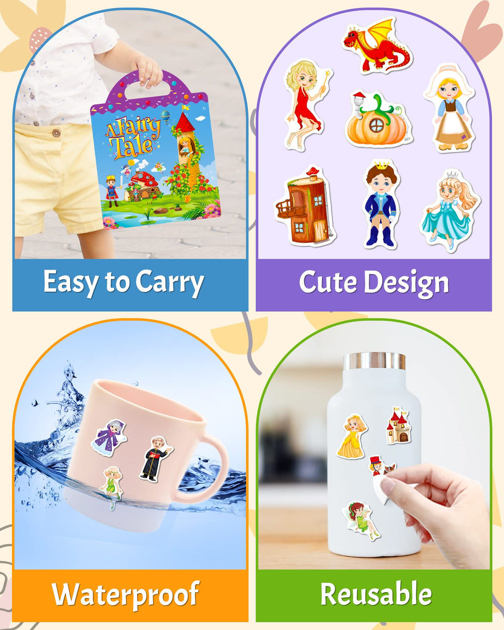 Benresive screen-free sticker book promotes imaginative play away from screens.