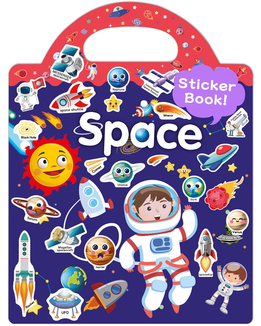 Benresive Space Sticker Book cover, durable and travel-ready for toddlers