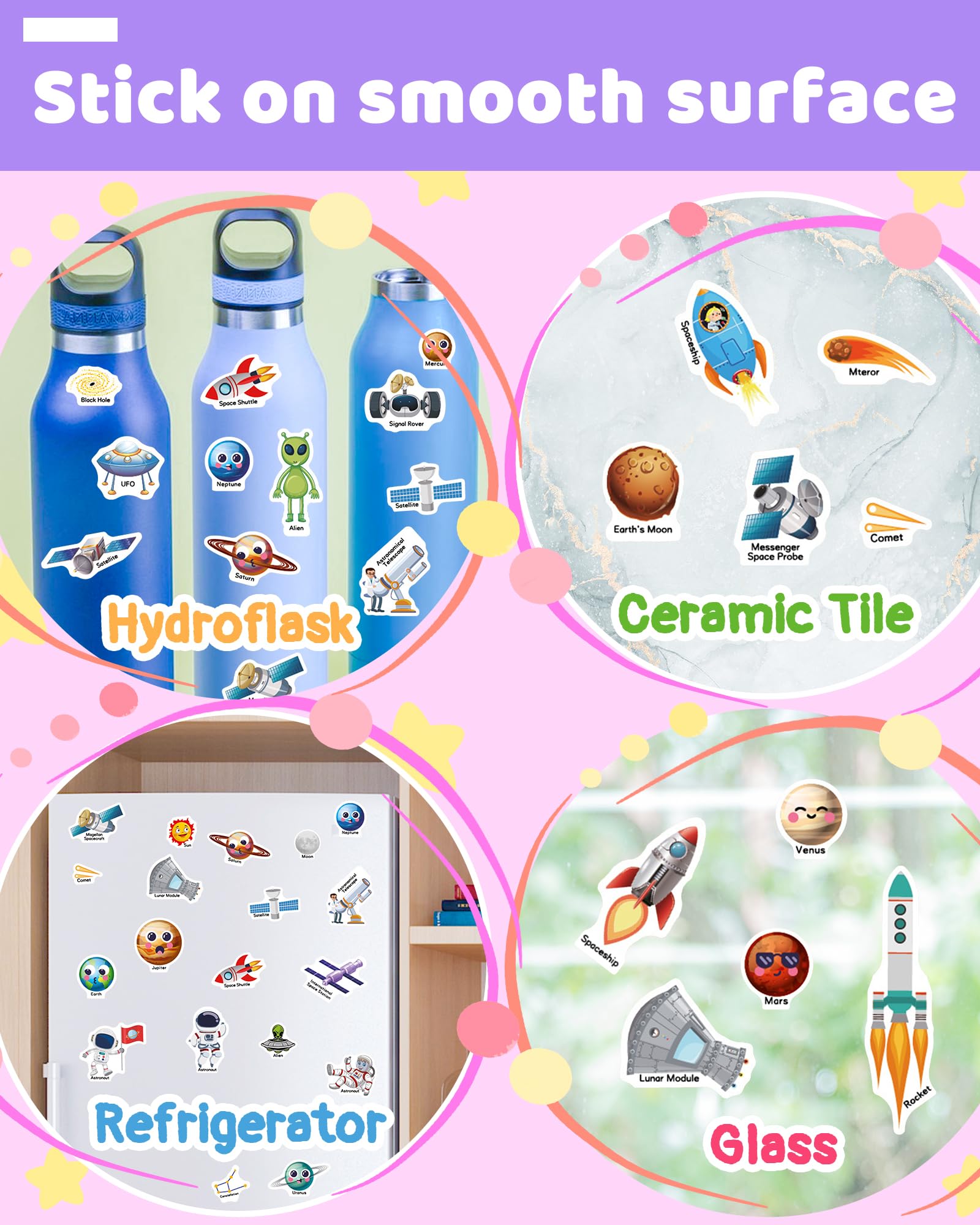Benresive Space Sticker Book handle, portable for travel