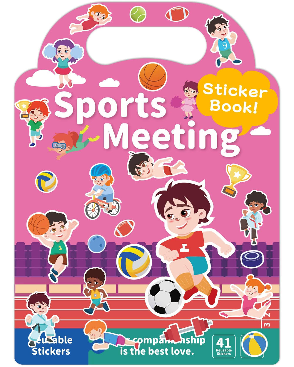 Benresive sports sticker book cover for toddlers, ideal for travel-friendly play