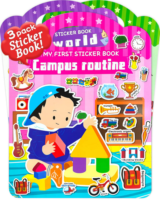Benresive reusable sticker book with campus theme for on-the-go learning and play.