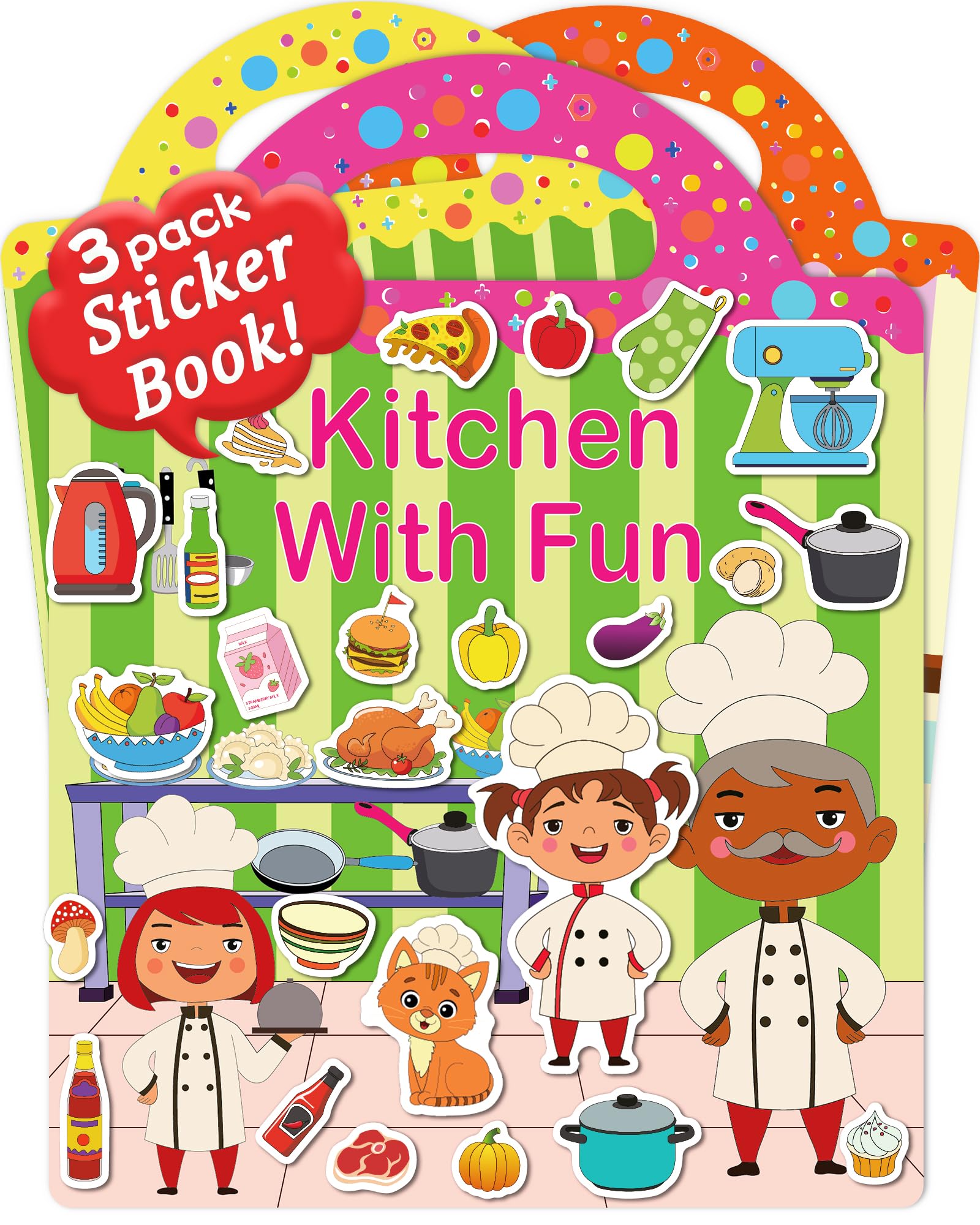 Benresive sticker book kitchen theme for toddlers learning through play