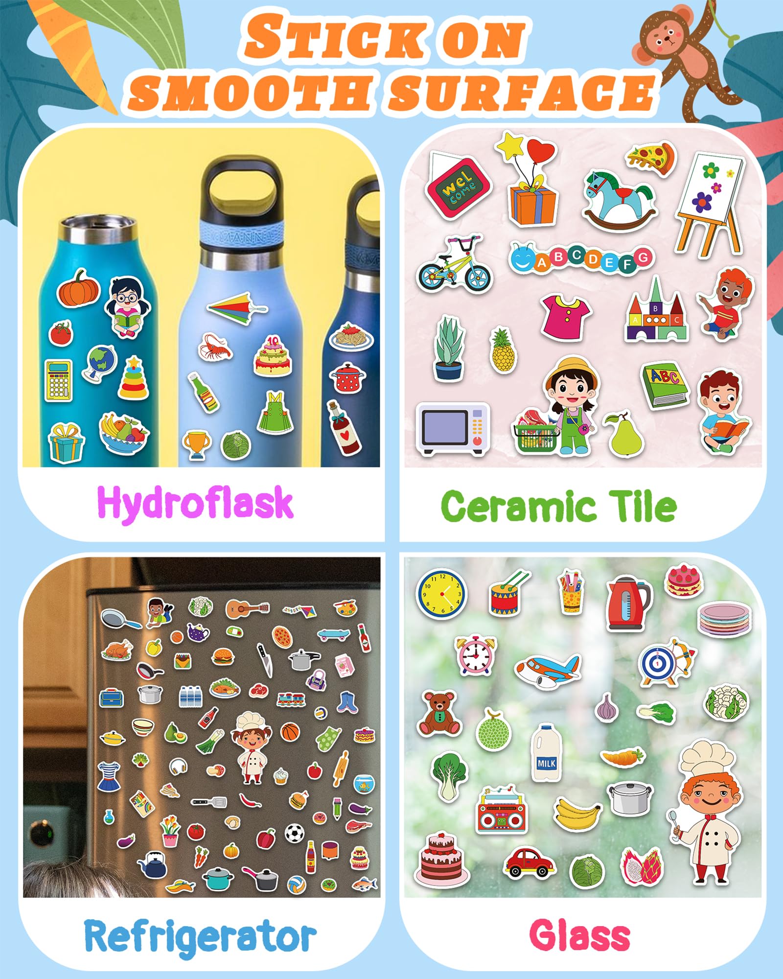 Benresive sticker book portable with a handle for on-the-go fun