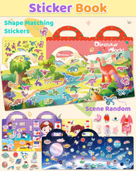 Benresive space sticker book open for imaginative play and early vocabulary