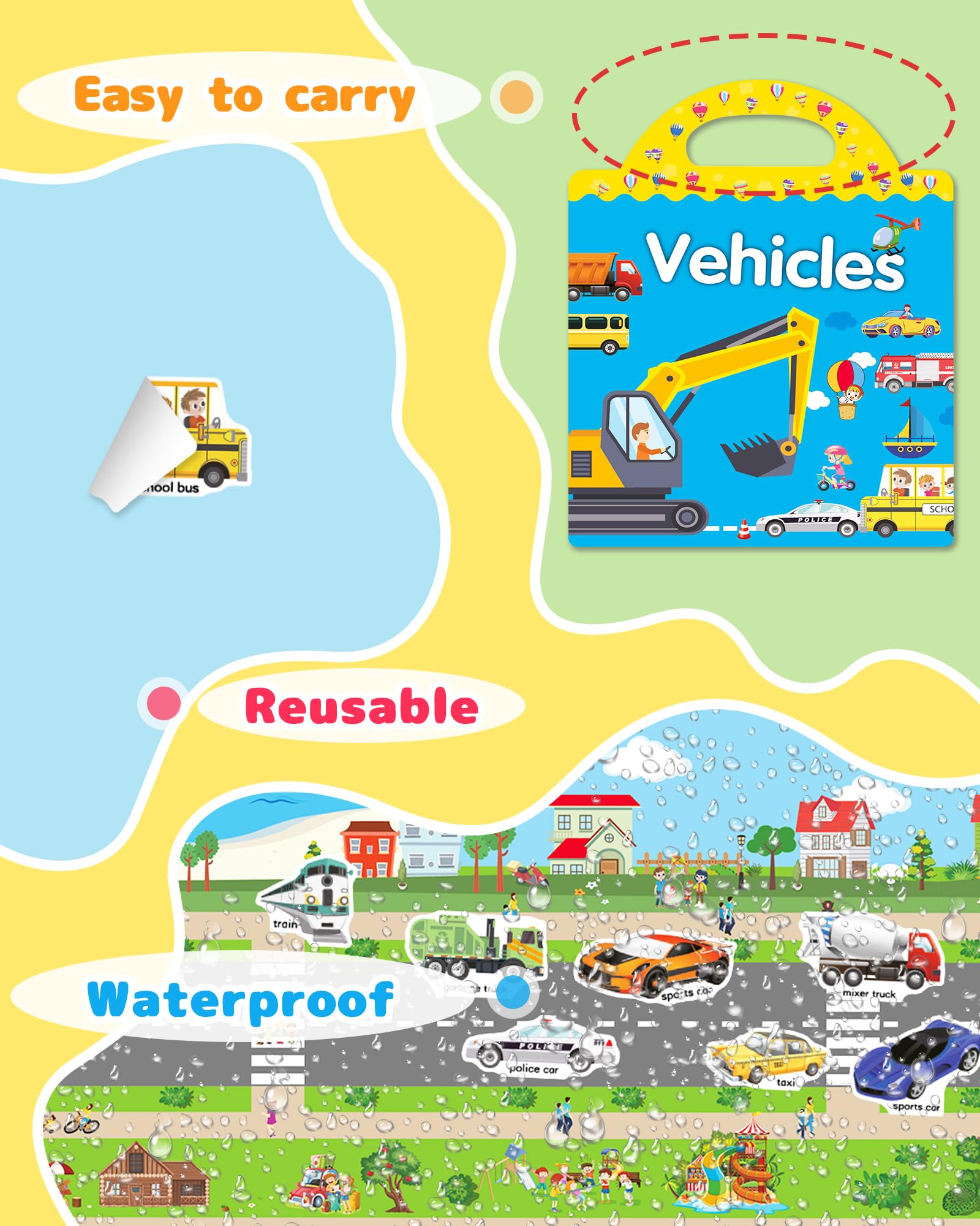 Benresive vehicle stickers applied to a window for surface exploration.