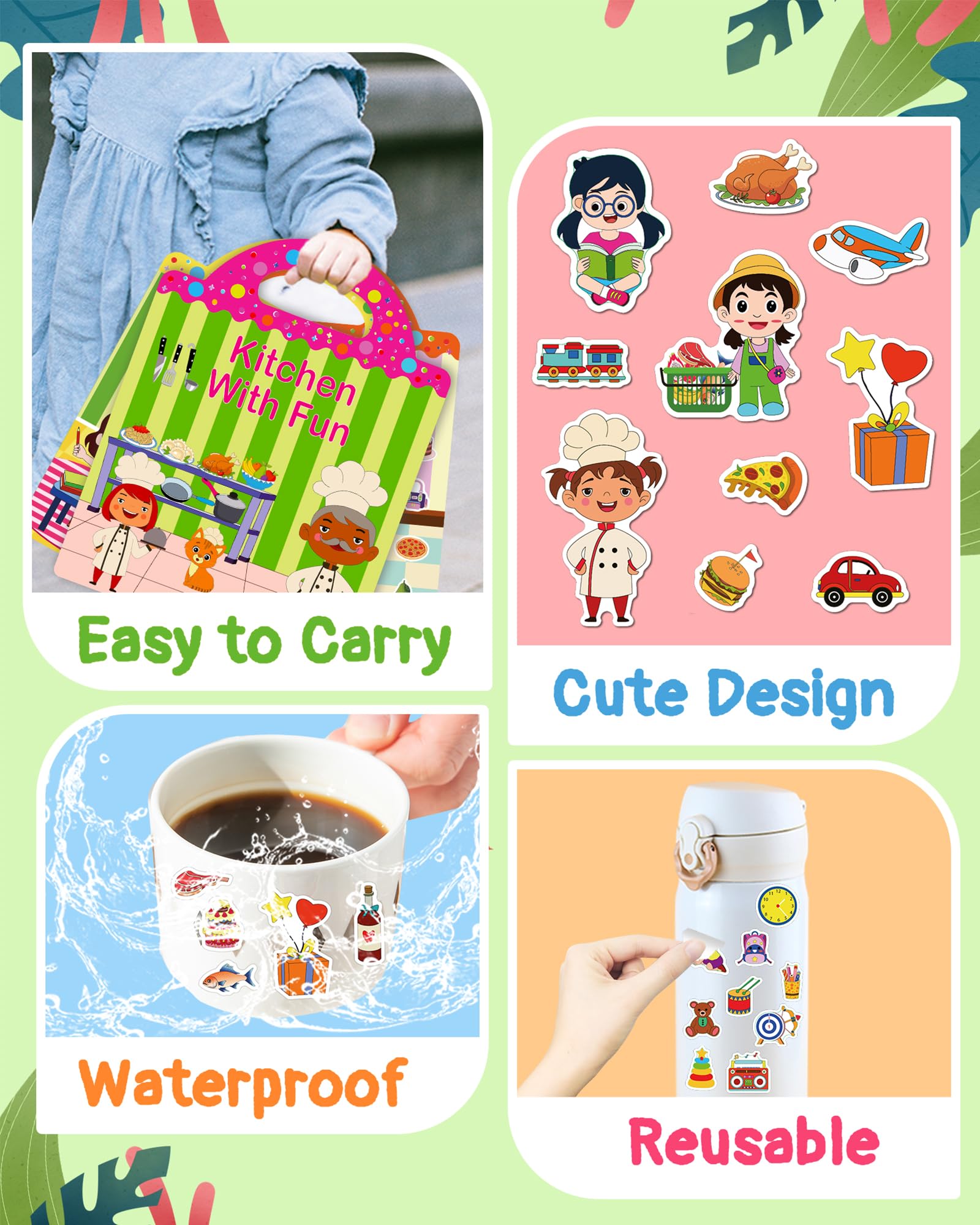 Benresive sticker book waterproof PVC material for durable use
