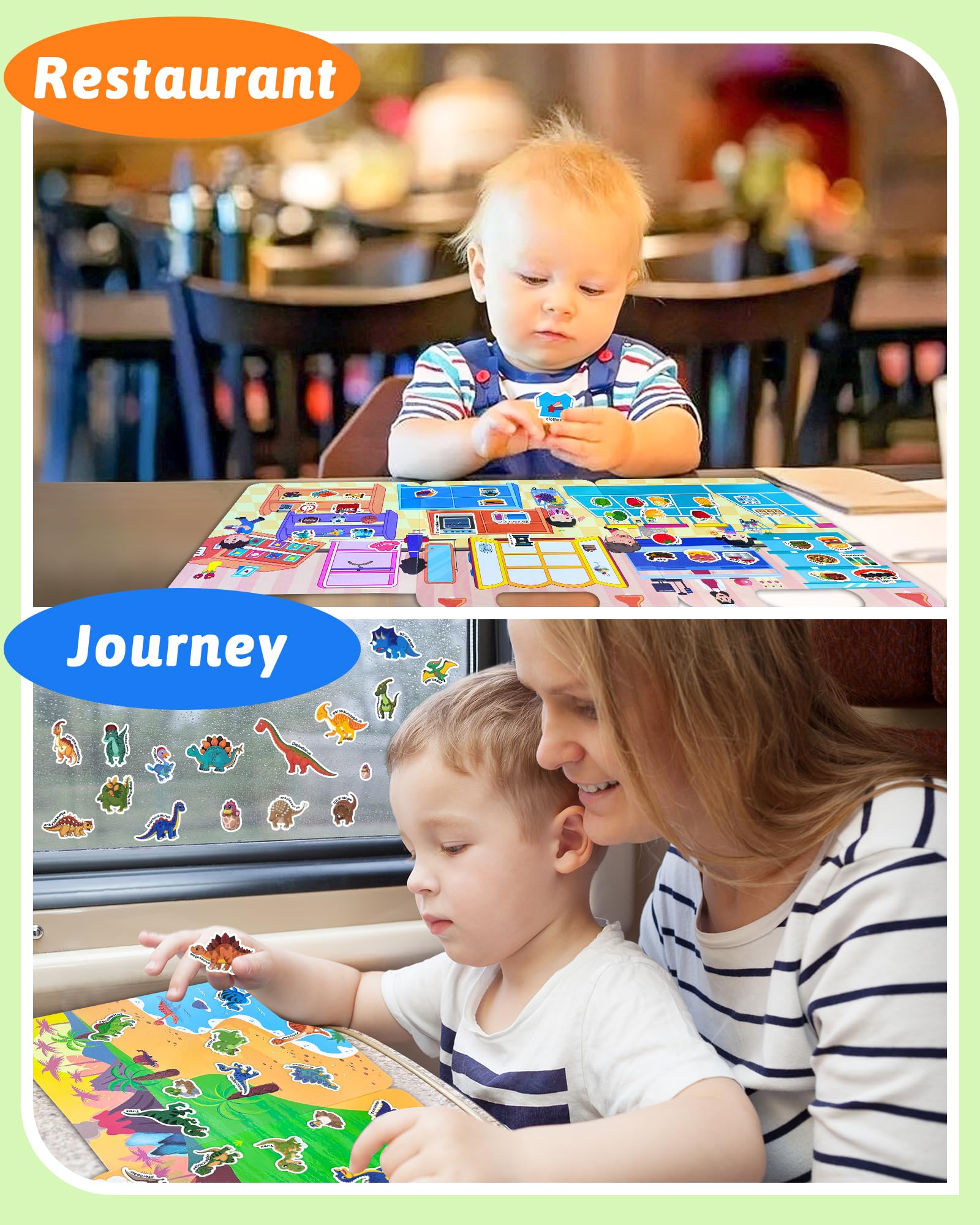 Benresive sticker book vehicle theme with durable pages for travel