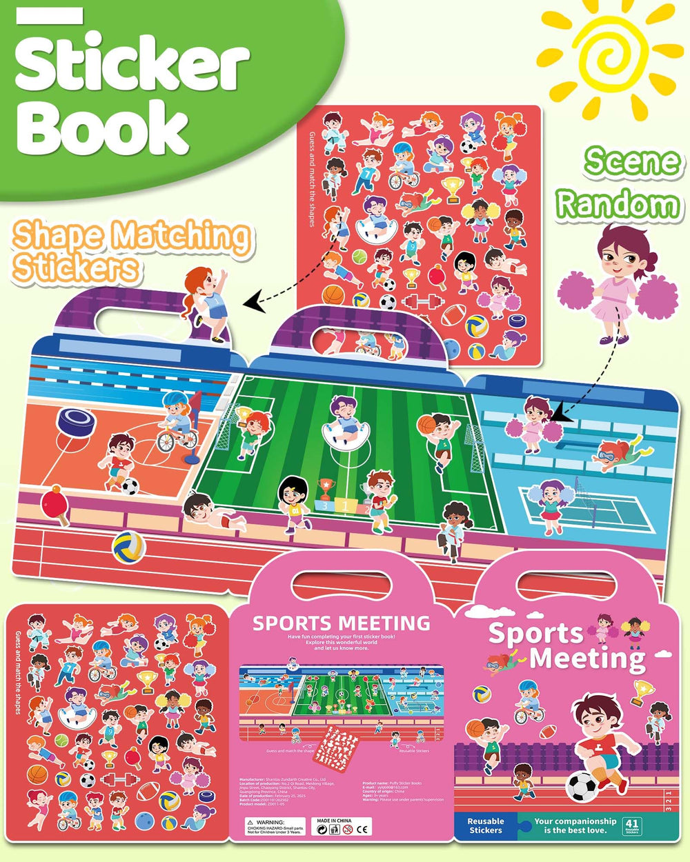 Benresive toddler sticker collection with sports icons for creative play