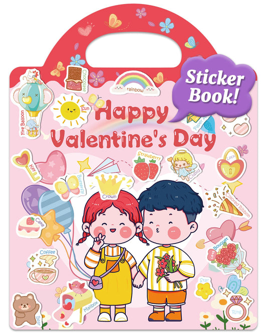 Benresive Valentines sticker book cover ideal for screen-free creative play