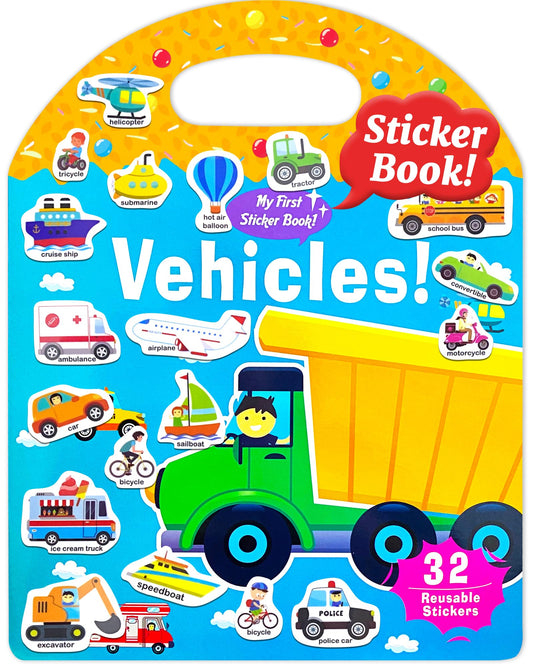 Benresive vehicle sticker book cover with reusable stickers promotes creative, safe play for toddlers.