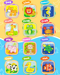 Benresive wooden toddler puzzle turtle promotes shape recognition and imaginative play
