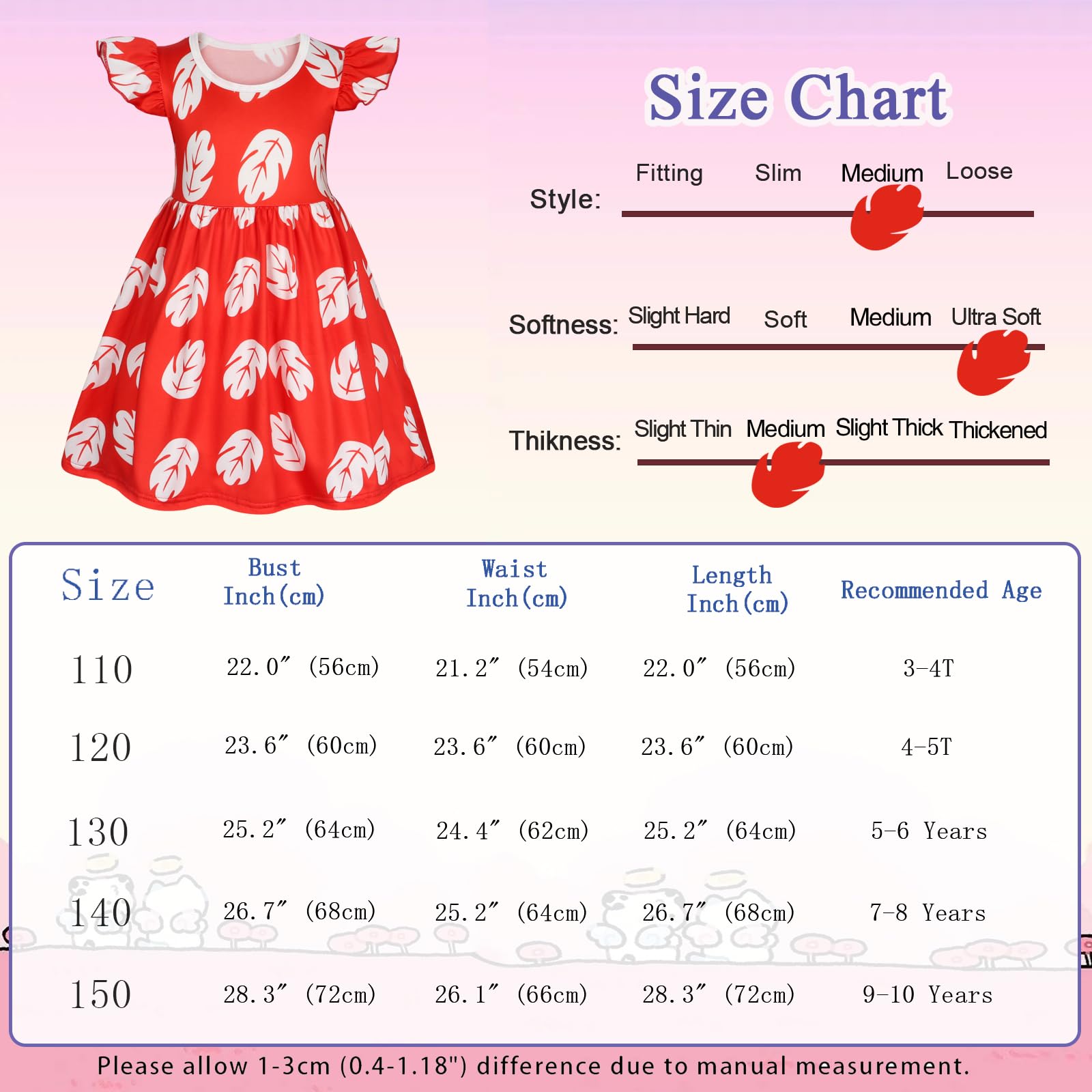 Benylion Hawaiian dress for girls in costume use, ideal for Halloween and holiday events.