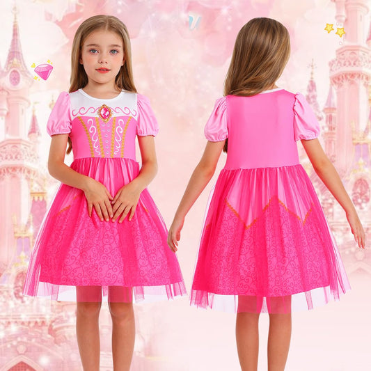 Benylion Princess Dress featuring apple print skirt for playful daily wear
