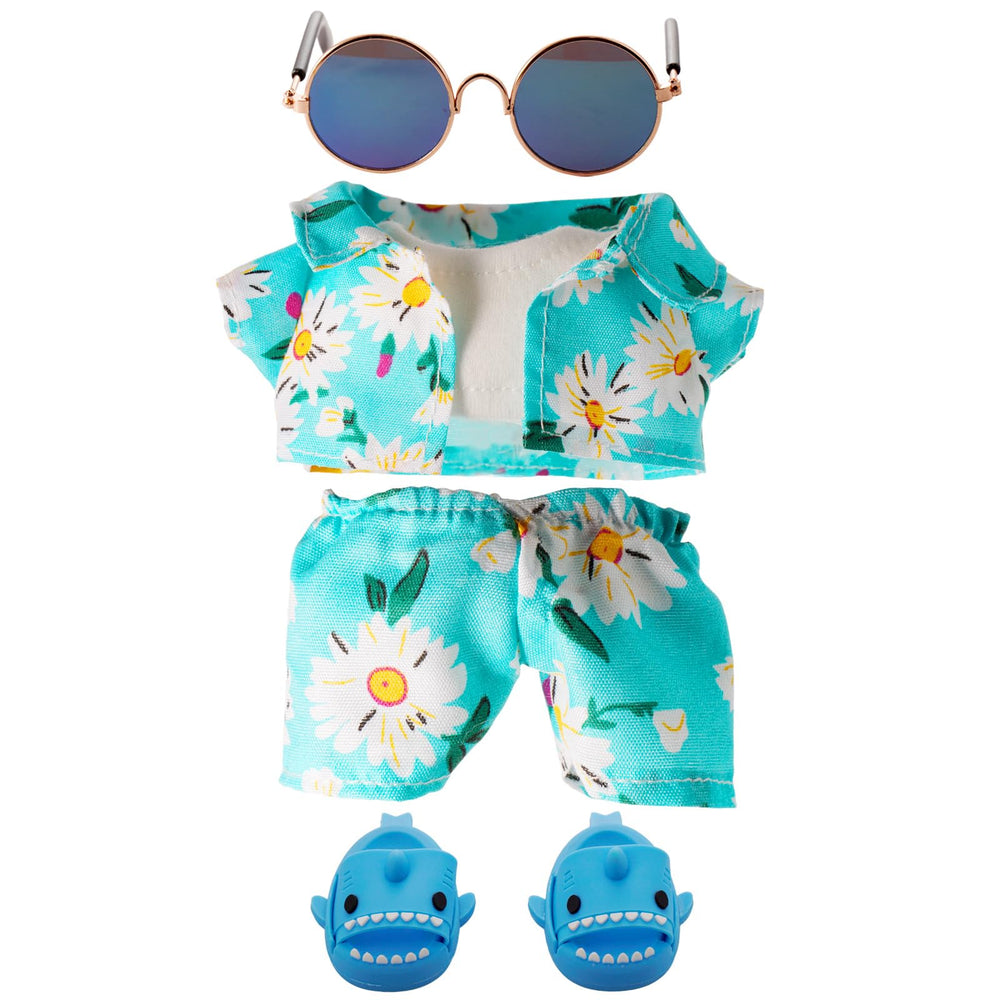 Beofinest vacation-style 17cm doll blue set for beach play and storytelling