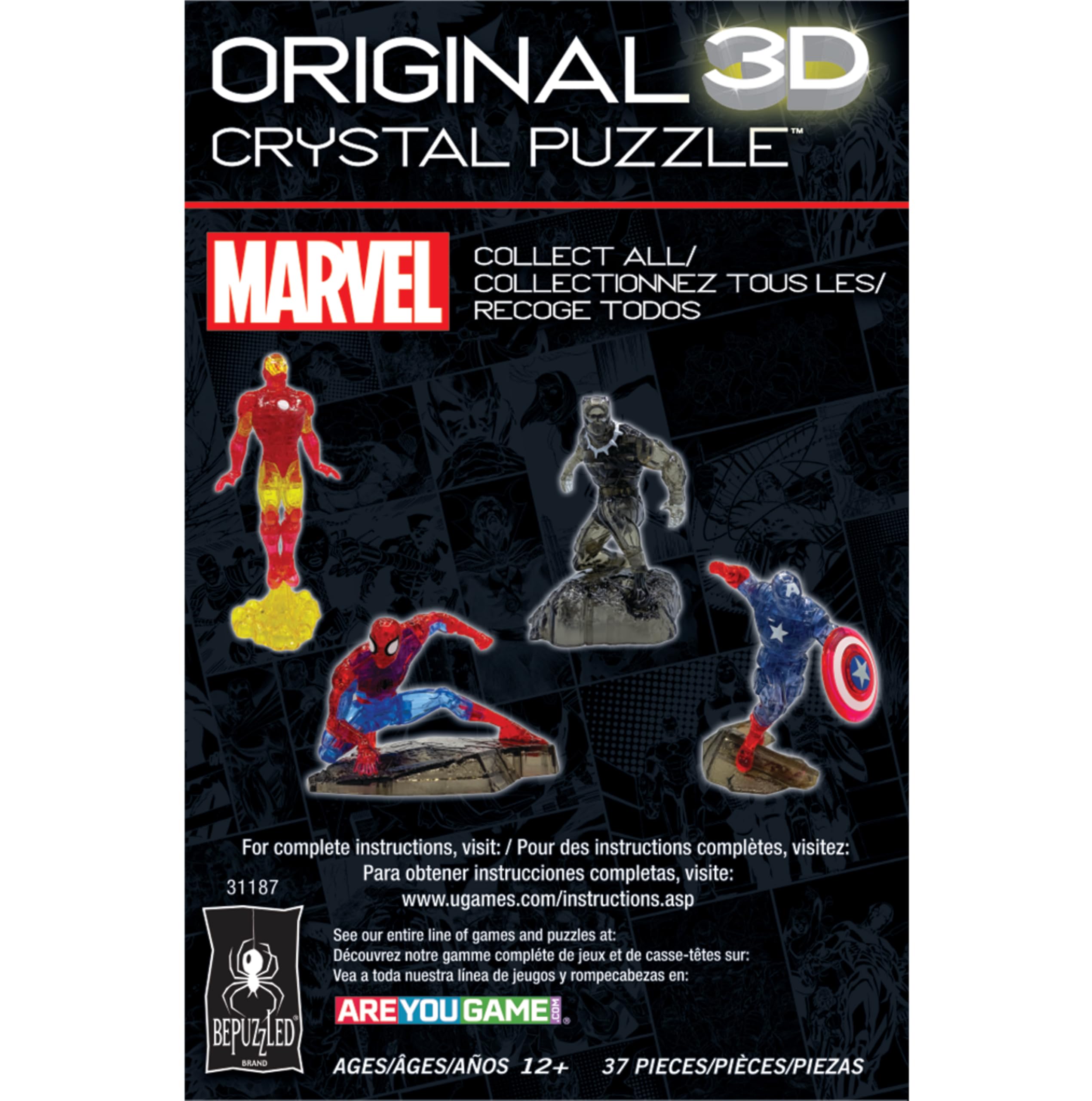 BePuzzled Marvel Iron Man 3D crystal puzzle collectible for fans and collectors.