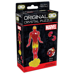 BePuzzled Marvel Iron Man 3D crystal puzzle pieces interlock to form a challenging keepsake.