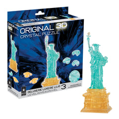 BePuzzled Statue of Liberty Deluxe 3D Crystal Puzzle with translucent interlocking pieces for display