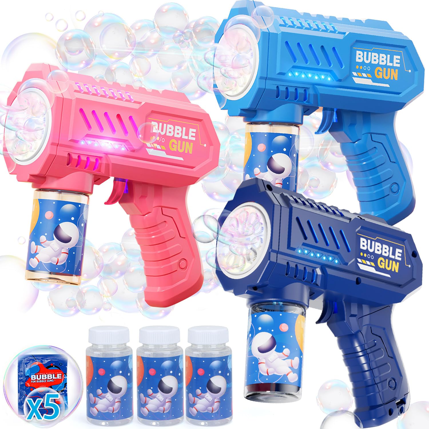 Beria bubble guns blue for outdoor automatic play and sharing