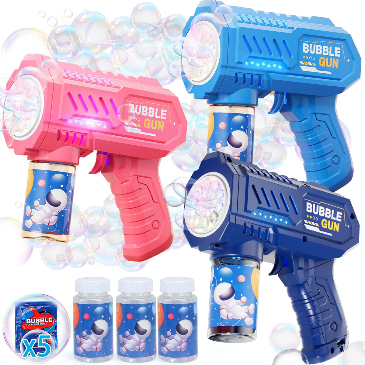 Beria bubble guns blue for outdoor automatic play and sharing
