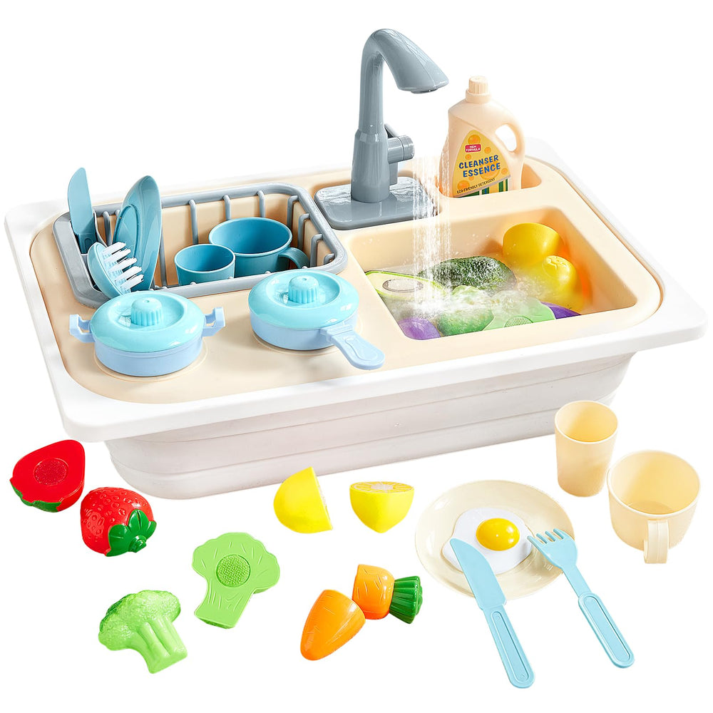 Beright play kitchen sink toy faucet pour for engaging pretend water play.
